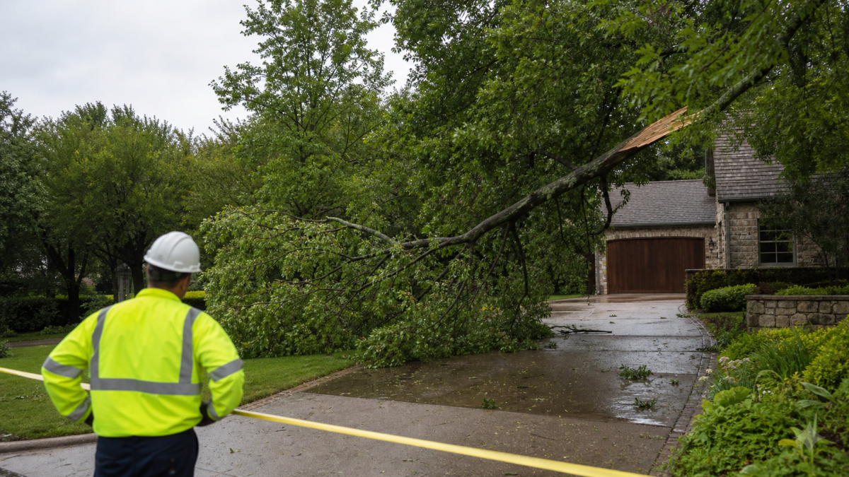 Storm-Damaged Tree Checklist for Flower Mound Homeowners — realistic Flower Mound, Texas tree-service scene