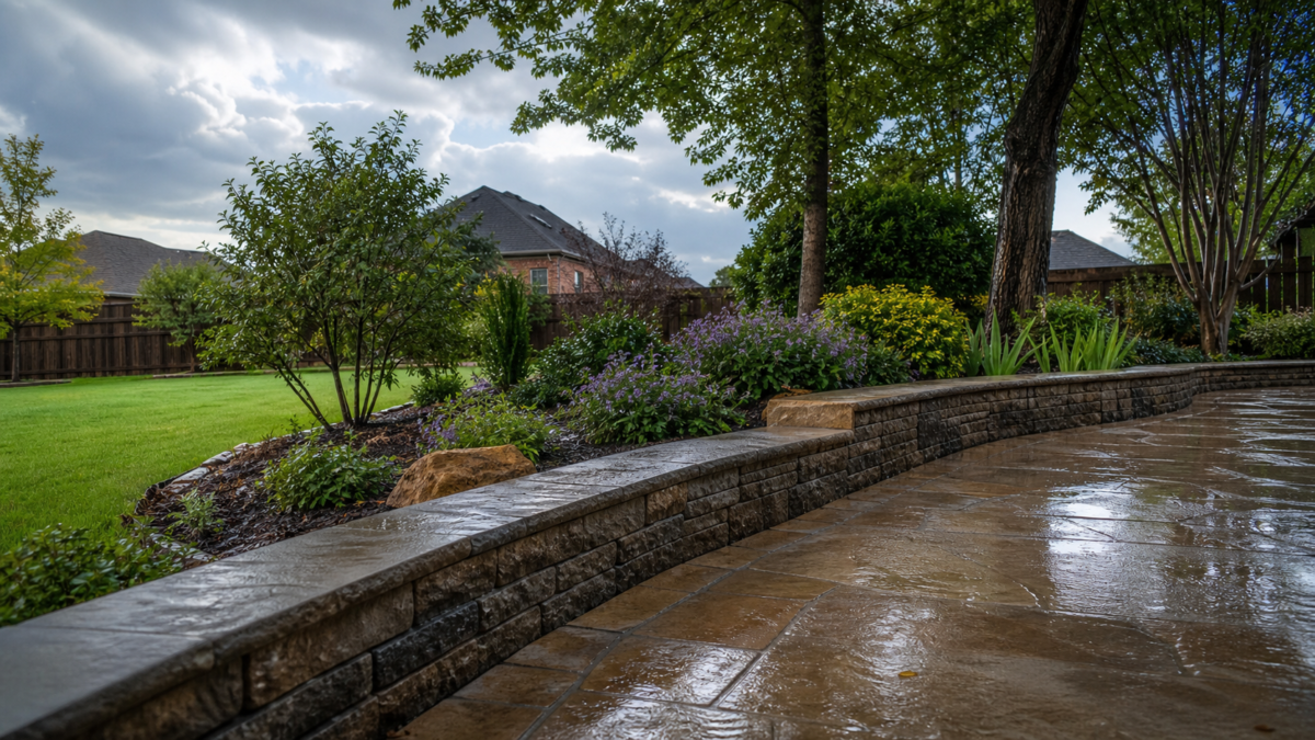 Retaining Wall or Landscape Edging for a Flower Mound Yard? — realistic Flower Mound, Texas tree-service scene
