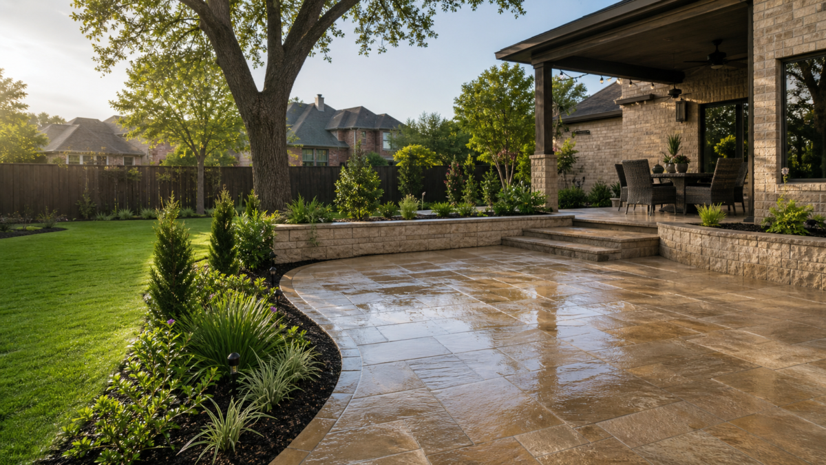 Patio Drainage Planning for Flower Mound Homes — realistic Flower Mound, Texas tree-service scene