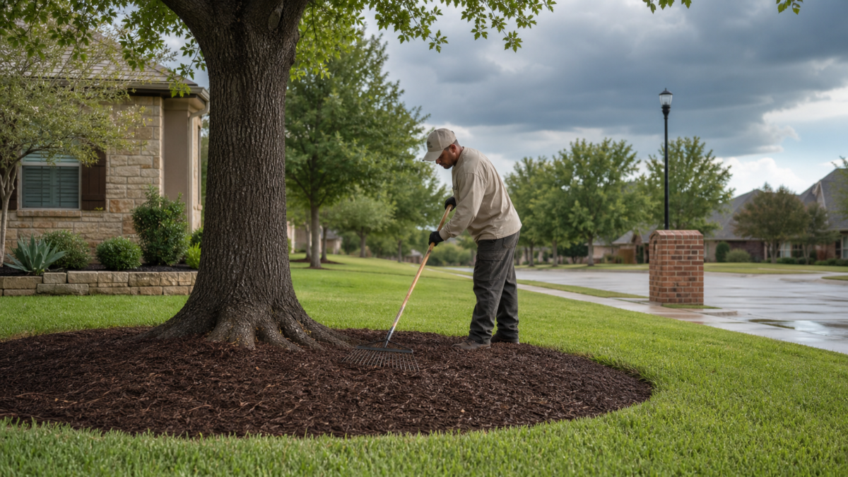 How to Mulch Around Trees in Flower Mound — realistic Flower Mound, Texas tree-service scene