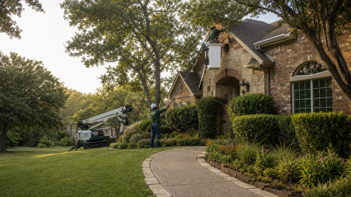 Tree and Shrub Clearance Around Flower Mound Homes — realistic Flower Mound, Texas tree-service scene